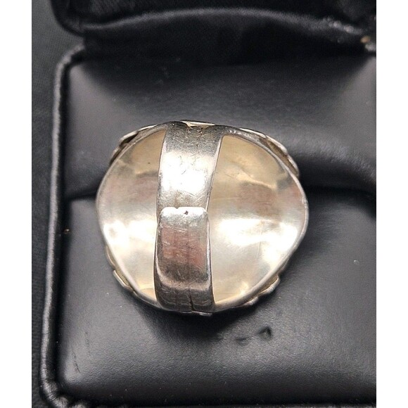 Native American Signed “RB” Sterling Silver & Onyx Navajo Ring 12.32g Adjustable - Picture 5 of 9